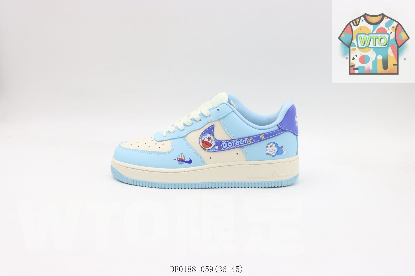今日 Nike ナイキ ローカット スケートシューズ DF0188-059 ブルーホワイト ドラえもん-WTO輸入2