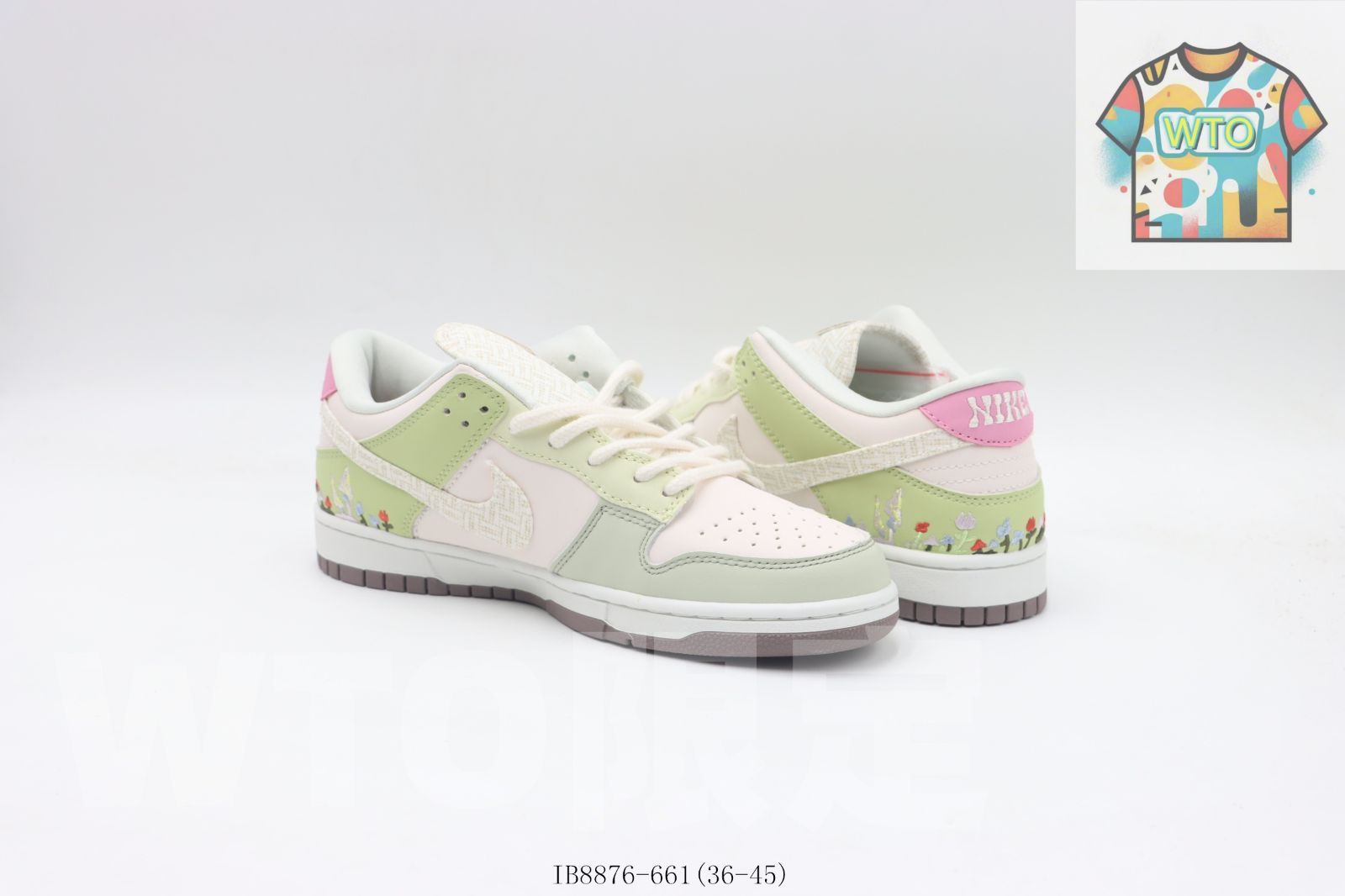  今日 Nike ナイキ スケートシューズ IB 8876 661 ホワイトグリーン フラワー WTO輸入2 スニーカー 靴