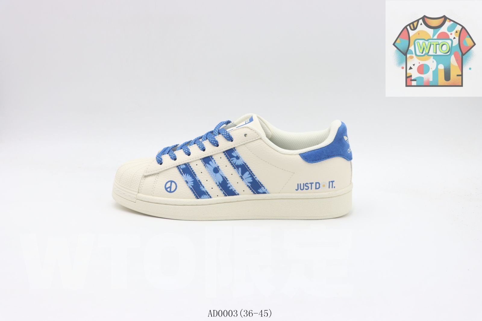 WTO通販 Adidas アディダス シェルトップ スケートシューズ AD 0003 ホワイトブルー デイジー2 WTO輸入 EUB 79