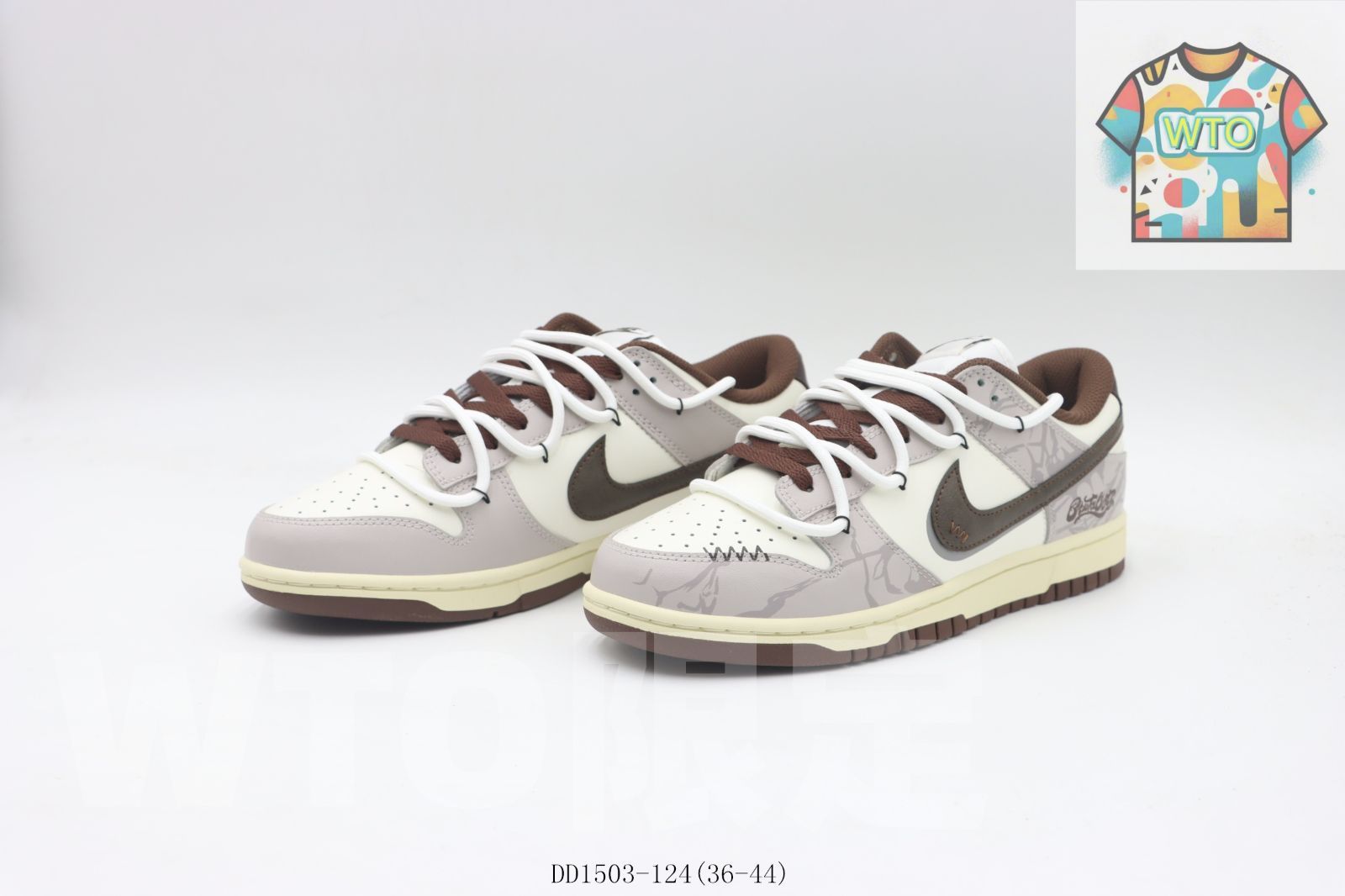  WTO通販 Nike ナイキ スケートシューズ DD 1503-124 ホワイトブラウン2-WTO輸入-CFY 24 スニーカー 靴