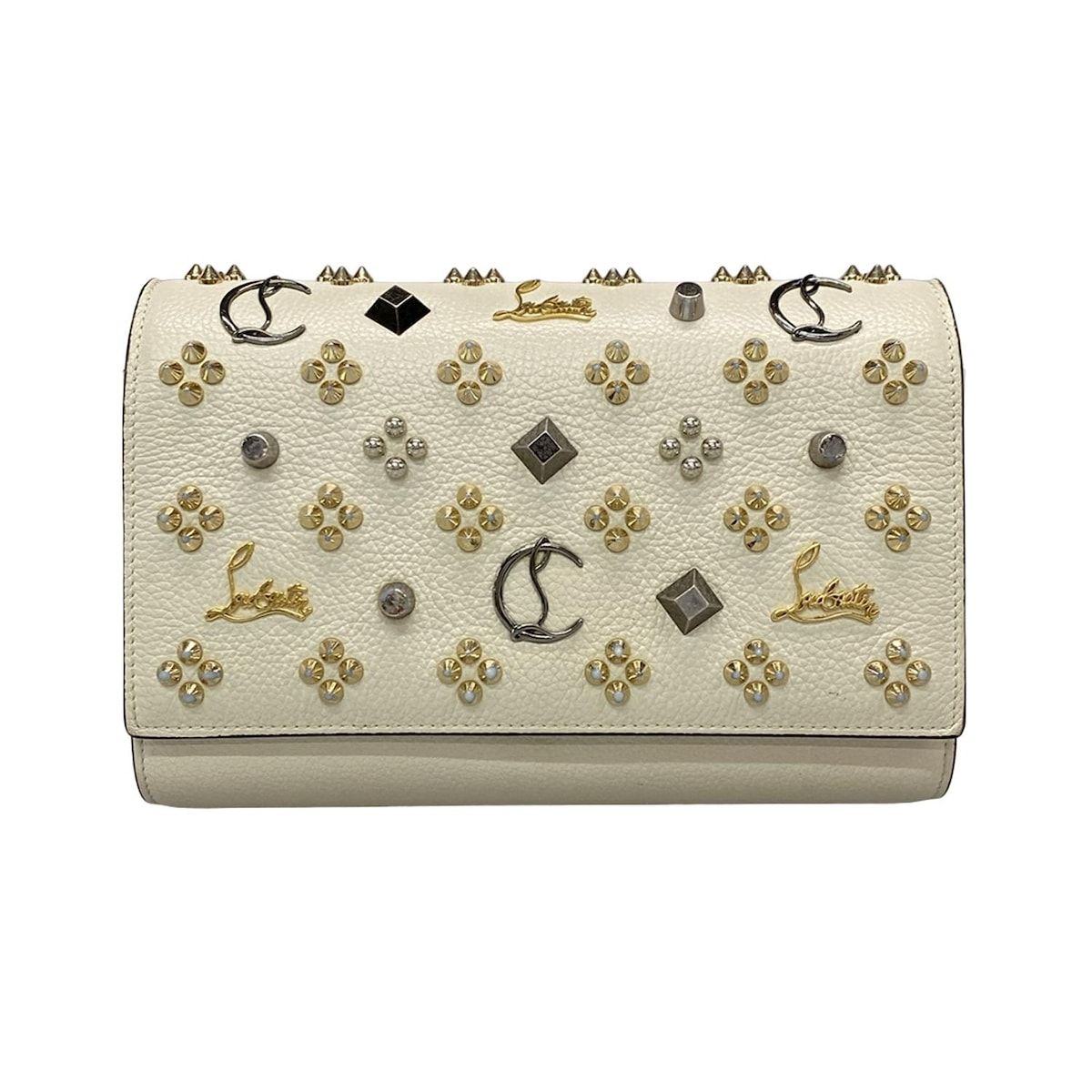 CHRISTIAN LOUBOUTIN クリスチャンルブタン クラッチバッグ パロマ クラッチ アイボリー ルビインザスカイスタッズ レザー