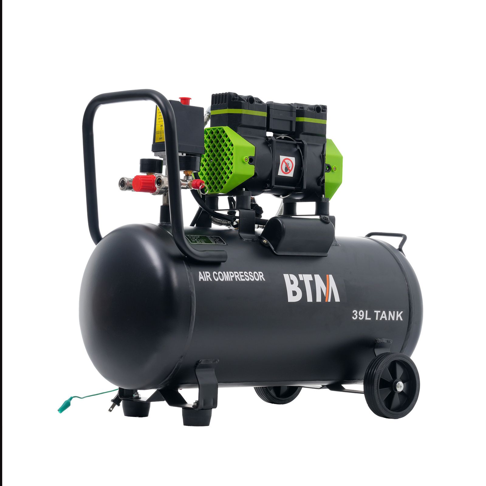 39L ブラック エアーコンプレッサーエアコンプレッサー静音 ハイパワー 高速充填 オイルレス コンプレッサー 業務用 DIY 空気入れ