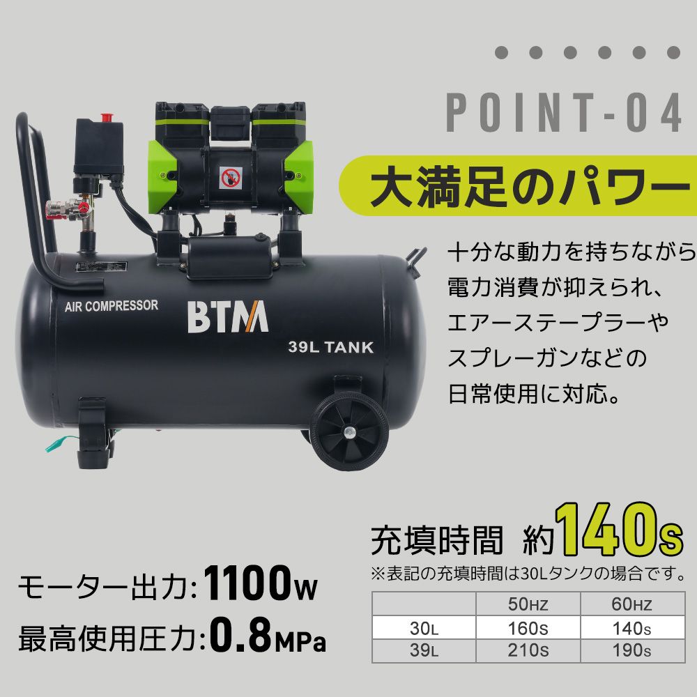 エアーコンプレッサーエアコンプレッサー静音 ハイパワー