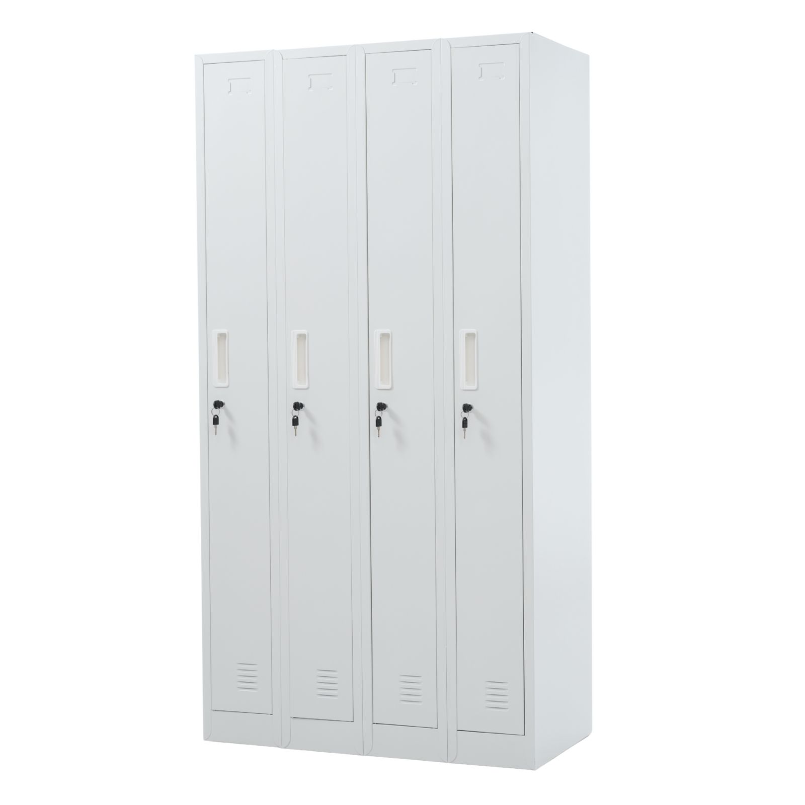 ロッカー スチール製 鍵付き 4人用 収納 オフィス 事務所 会社 店舗 病院 学校 更衣室 業務用 4列 ホワイト