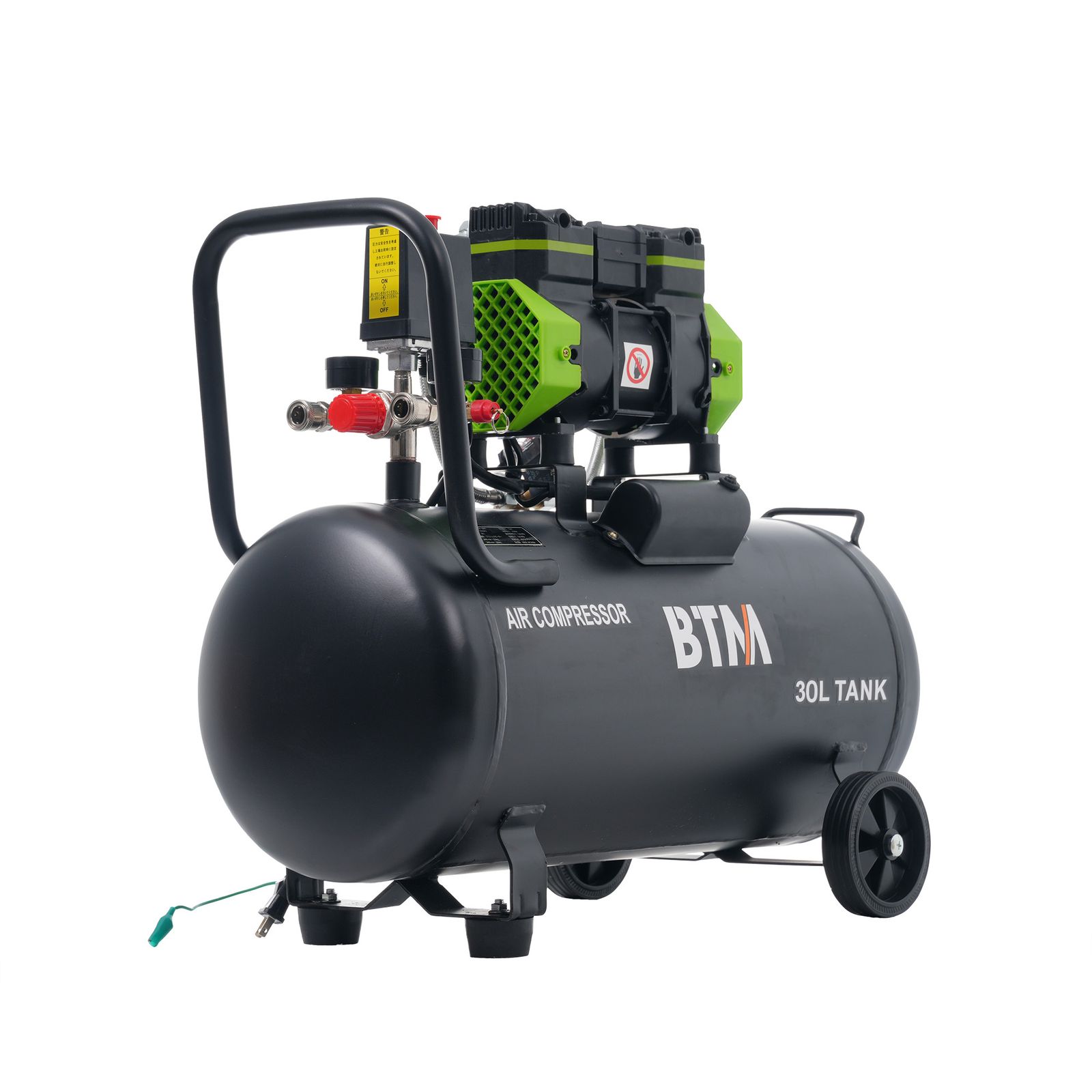 30 L ブラック エアーコンプレッサーエアコンプレッサー静音 ハイパワー 高速充填 オイルレス コンプレッサー 業務用 DIY 空気入れ