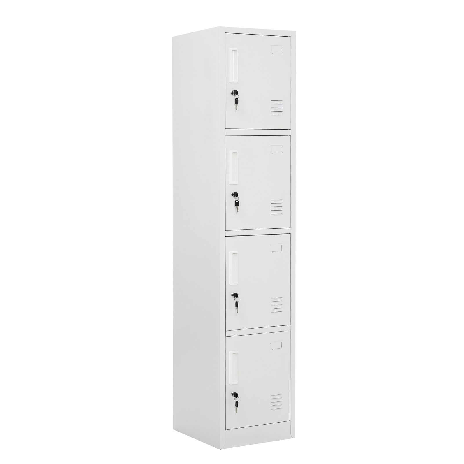 ロッカー スチール製 鍵付き 4人用 収納 オフィス 事務所 会社 店舗 病院 学校 更衣室 業務用 1列4段 オフィスロッカー パーソナルロッカー ホワイト