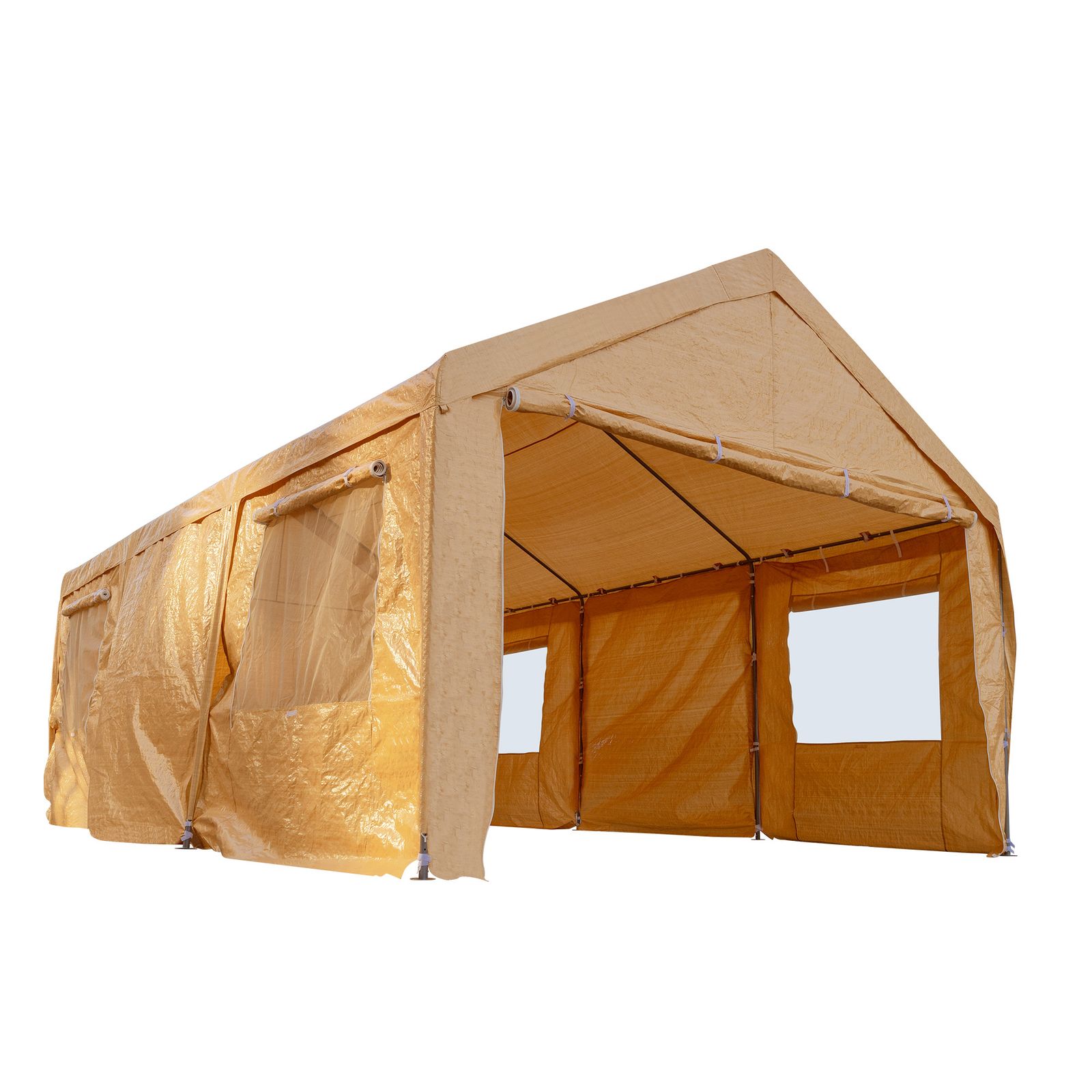 2個 UPF50 UVカット 防雨 テント 車庫テント ガレージテント 車庫 お祭り 倉庫 3 6 5 9 2 9m ガレージテント カーポート 軽自動車用 大型 車 駐車 スチール製 頑丈 仮設倉庫 タープテント ベージュ