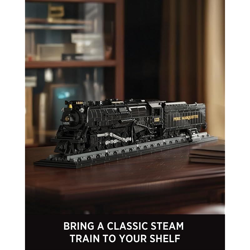 Nifeliz 1225蒸気機関車ブロックおもちゃ 大人向け組み立てブロック モデル オフィス 自宅インテリア向け プレゼント 1 587ピース NF 10323 0