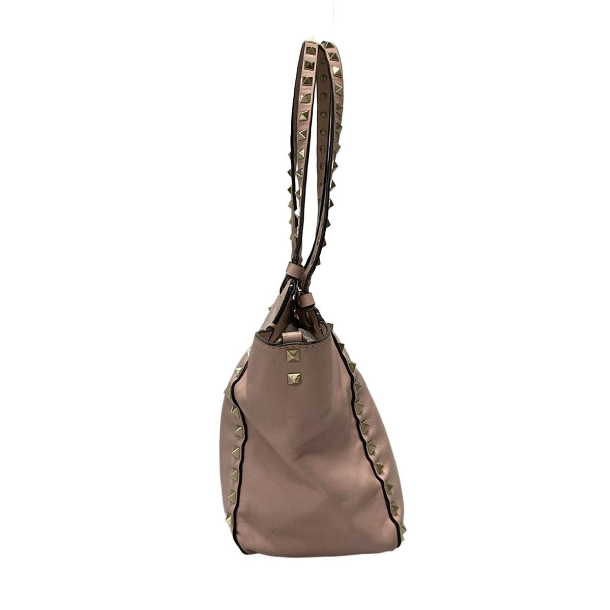 VALENTINOGARAVANI バレンチノガラバーニ トートバッグ ロックスタッズスモールバッグ ピンク 赤タグ レザー