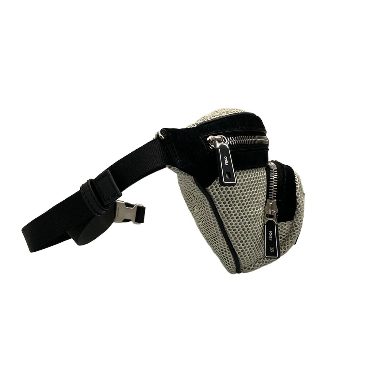 FENDI フェンディ ウエストポーチ - 7VA446 アイボリー×ライトグレー×黒 ロゴ