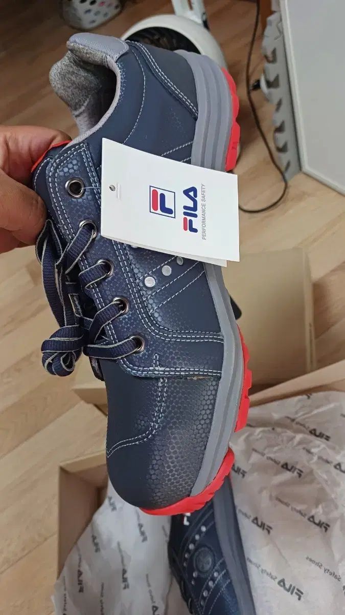 フィラ FILA 安全靴 ネイビー レッド 285mm