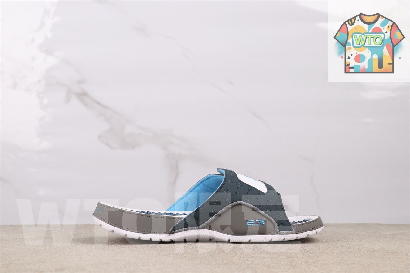 WTO通販 Air Jordan 13 エアジョーダン 代 684915-401 ホワイトブルー スリッパ-WTO輸入-ZVL 01