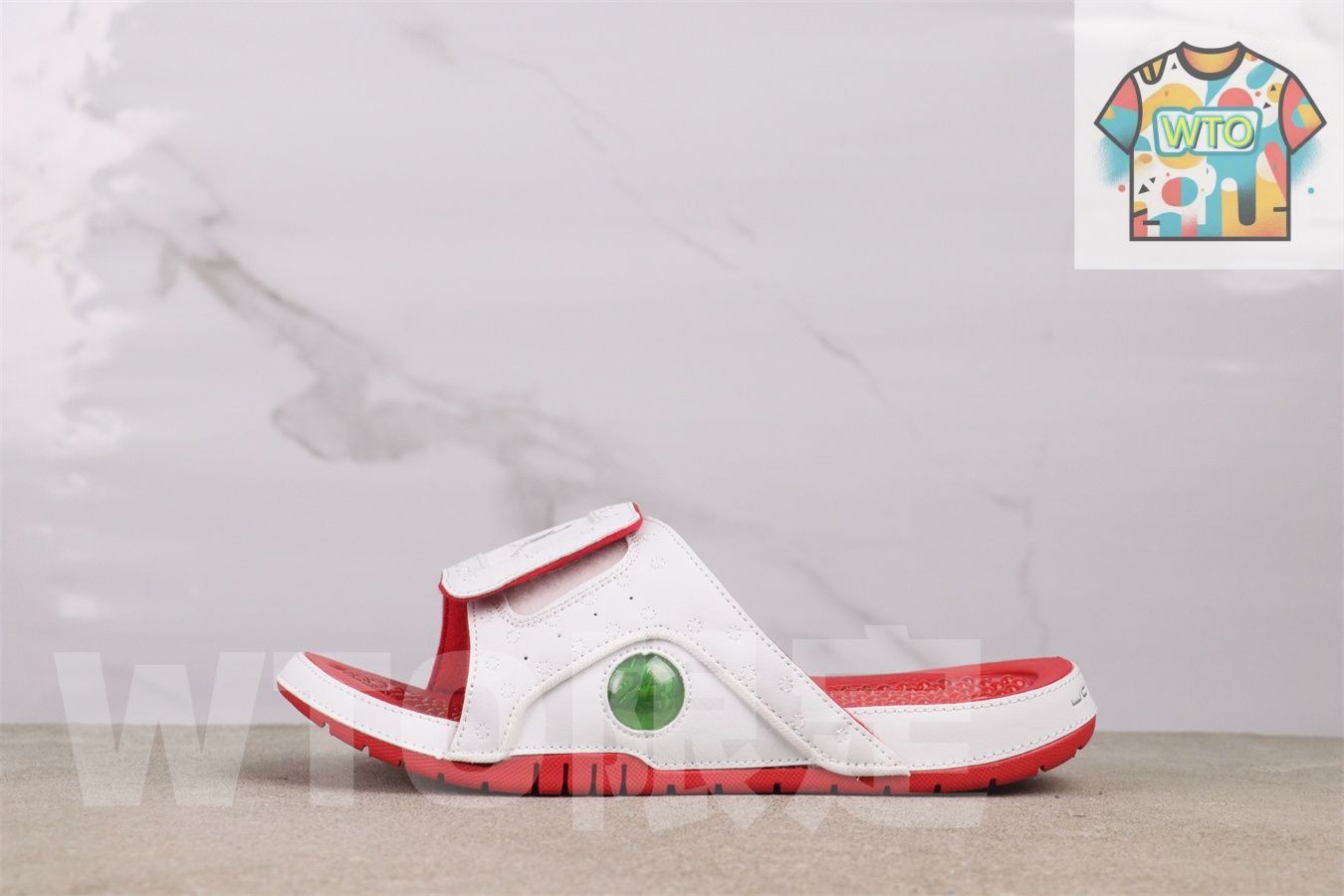 WTO通販 Air Jordan 13 エアジョーダン 代 684915-121 ホワイトレッド スリッパ-WTO輸入-DXF 89