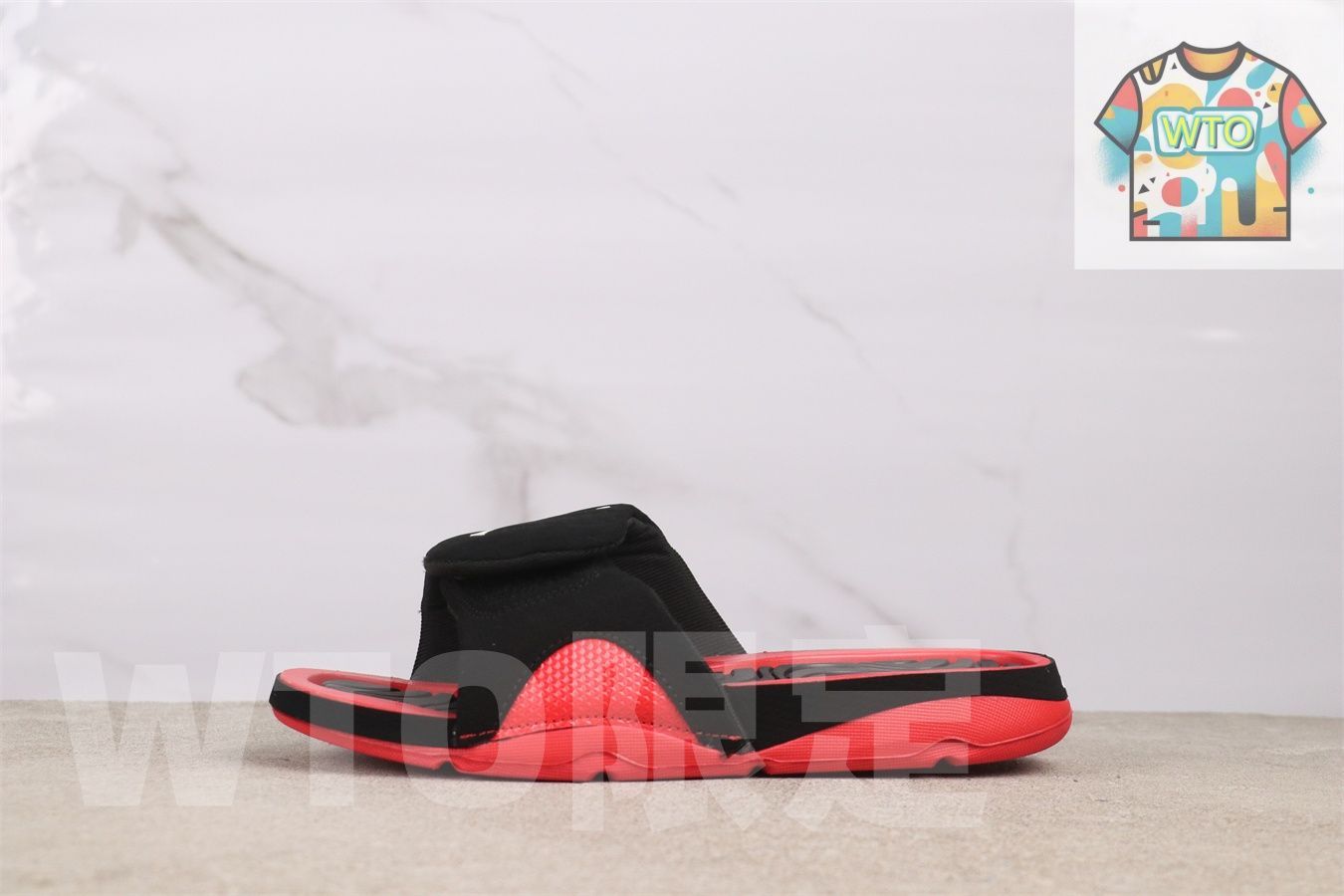 WTO通販 Air Jordan 4 エアジョーダン 代 705163-601 ブラックレッド スリッパ-WTO輸入-UTV 10