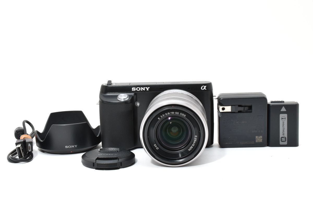 SONY NEX-3D ミラーレスカメラ E 18-55mm ショット数2604回 美品 SONY NEX F3 ブラック + E 18-55mm F3.5-5.6