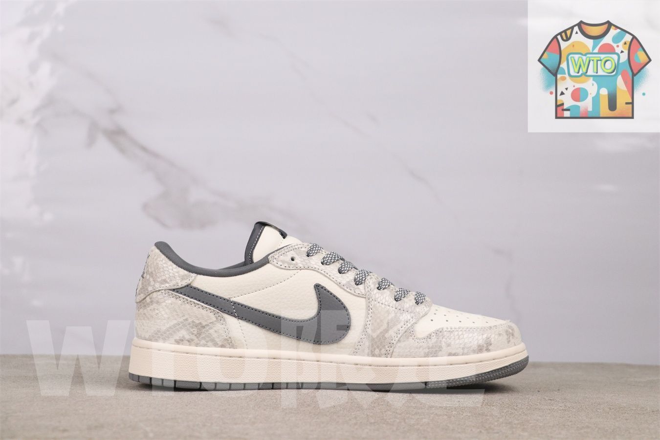 WTO通販 エアジョーダン 1 代 ロートップ XS 3086-009 巳年 グレー-WTO輸入-HJA 48