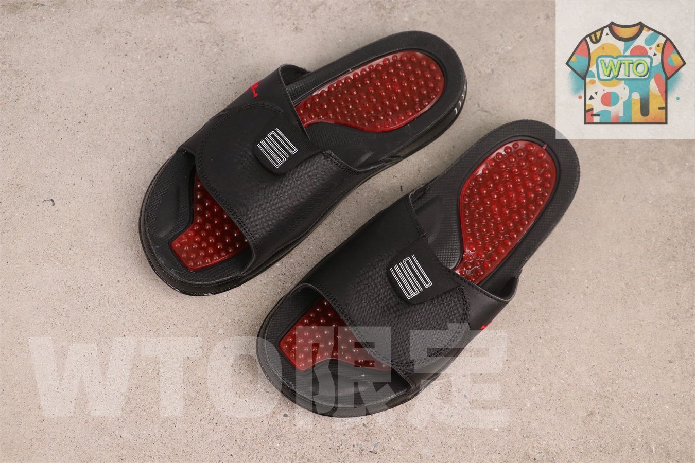  WTO通販 エアジョーダン AA 1336-001 ブラックレッド スリッパ-WTO輸入-CGZ 74 スニーカー キッズシューズ