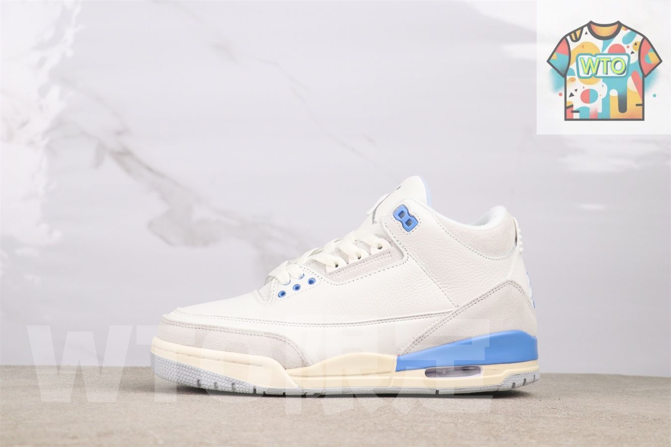 今日 Air Jordan 3 CT 8532 101 エアジョーダン 代 ホワイト ブルー WTO輸入