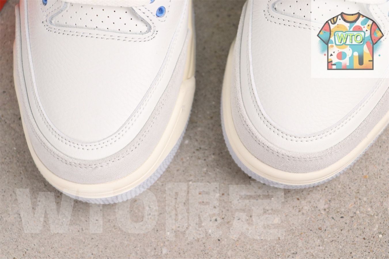  WTO通販 Air Jordan 3 CT 8532-101 エアジョーダン 代 ホワイト - ブルー-WTO輸入-KGX 18 スニーカー キッズシューズ