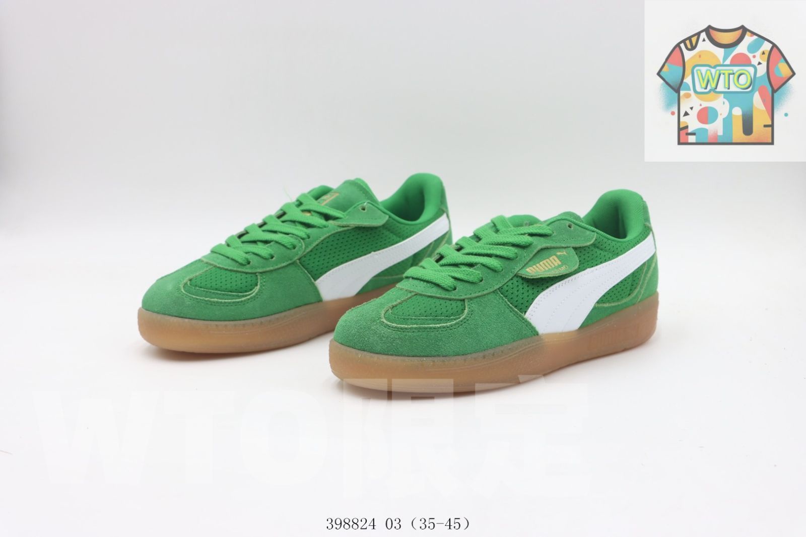 プーマのスケートシューズ 白と緑