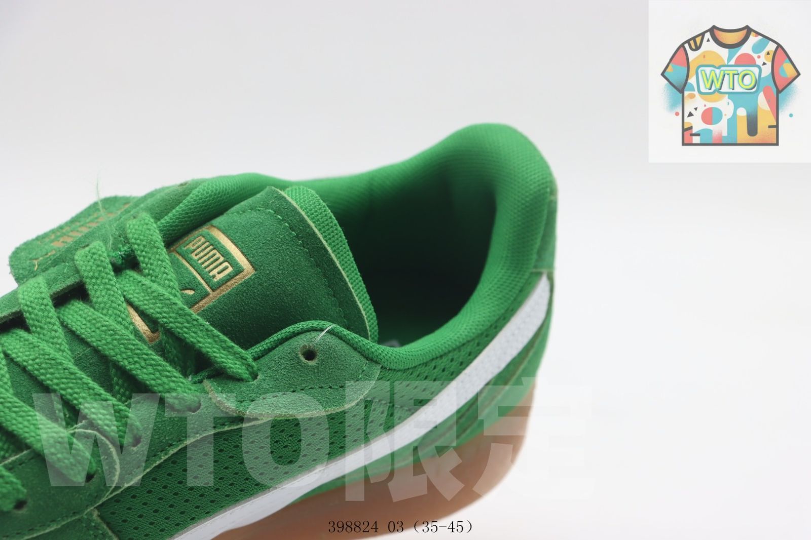  今日 プーマのスケートシューズ 白と緑 398824 03-WTO輸入2 スニーカー キッズシューズ