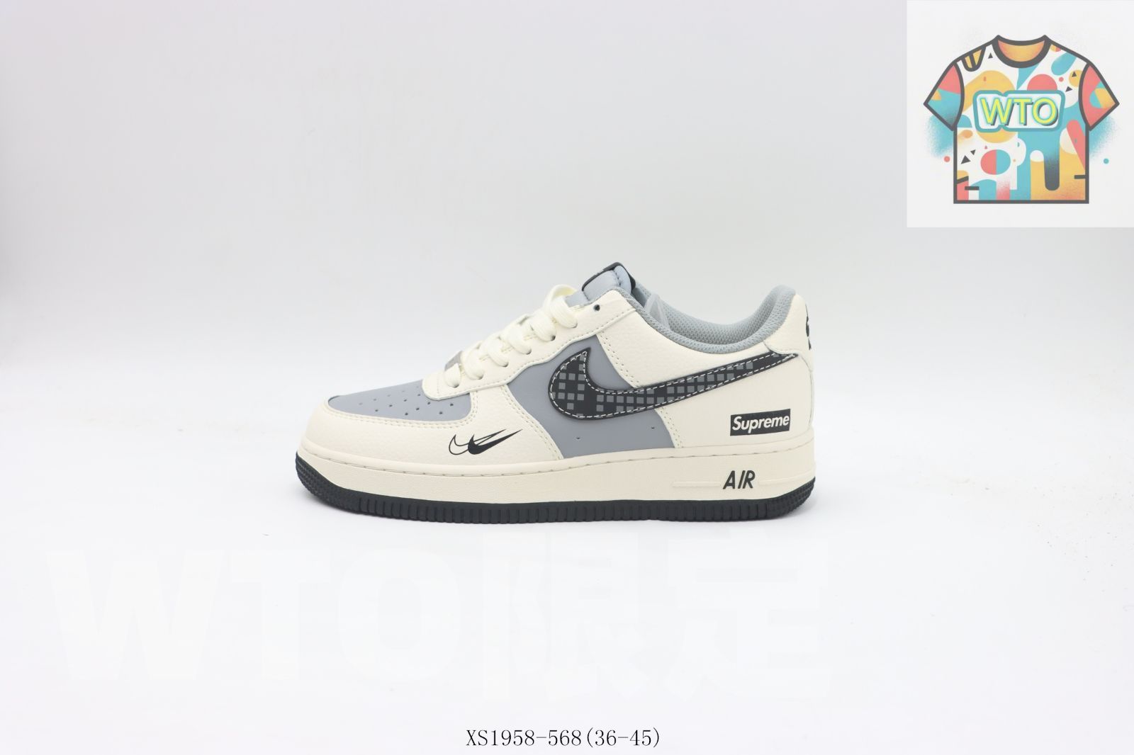 WTO通販 ナイキ Nike スケートシューズ XS 1958-568 ホワイト グレー ブラック-WTO輸入-DMS 35