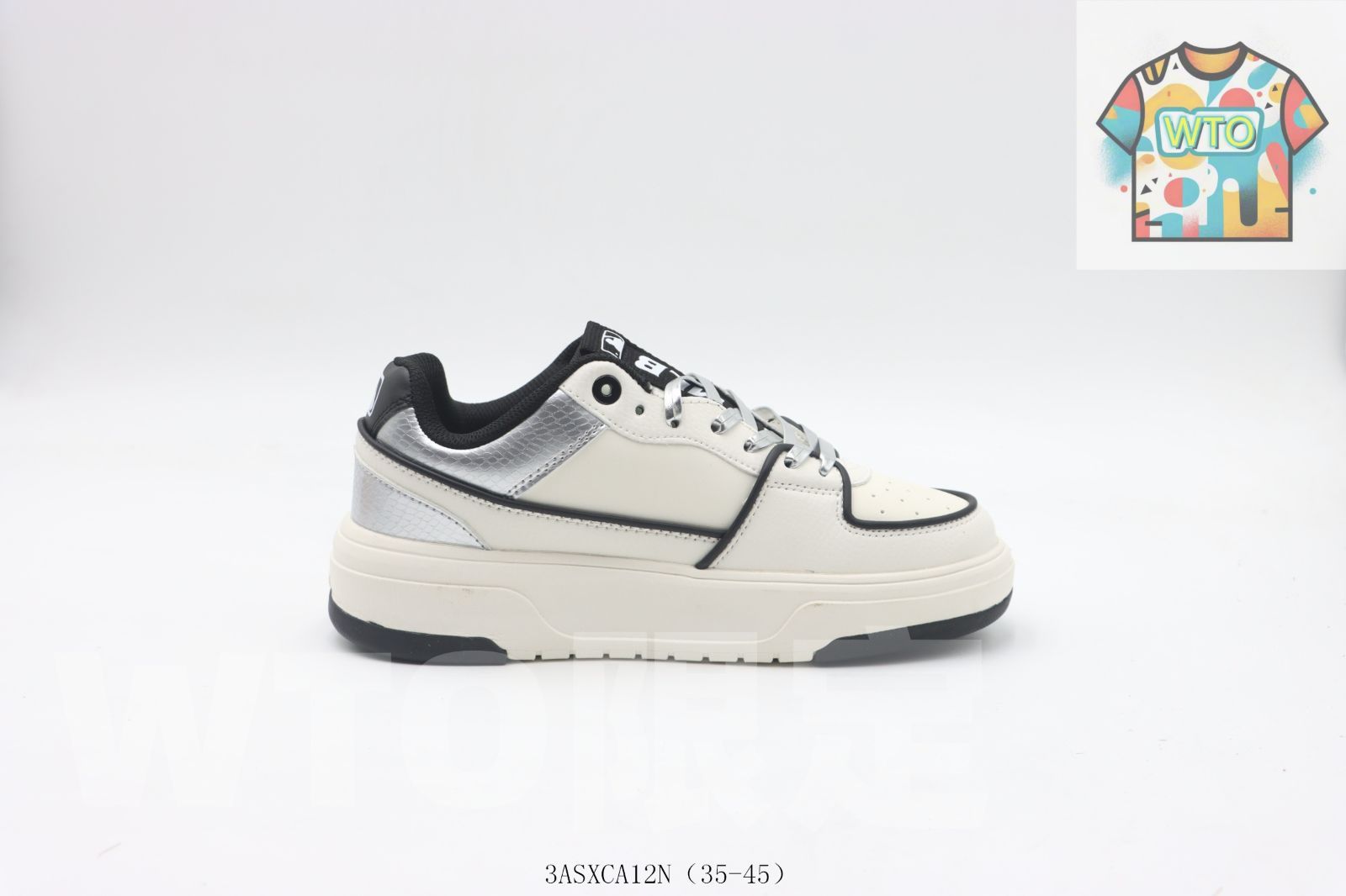 WTO通販 MLB NY のダッドシューズ 白黒銀 -WTO輸入-WYA 75