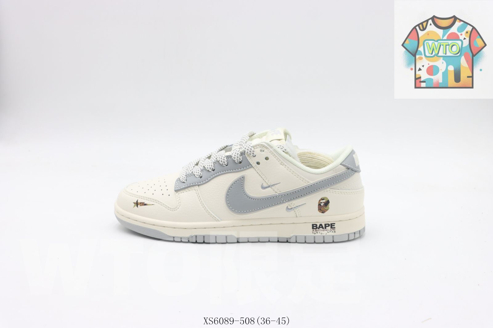 WTO通販 ナイキのスケートシューズ 白と灰 XS 6089 5080 WTO輸入 TLJ 11