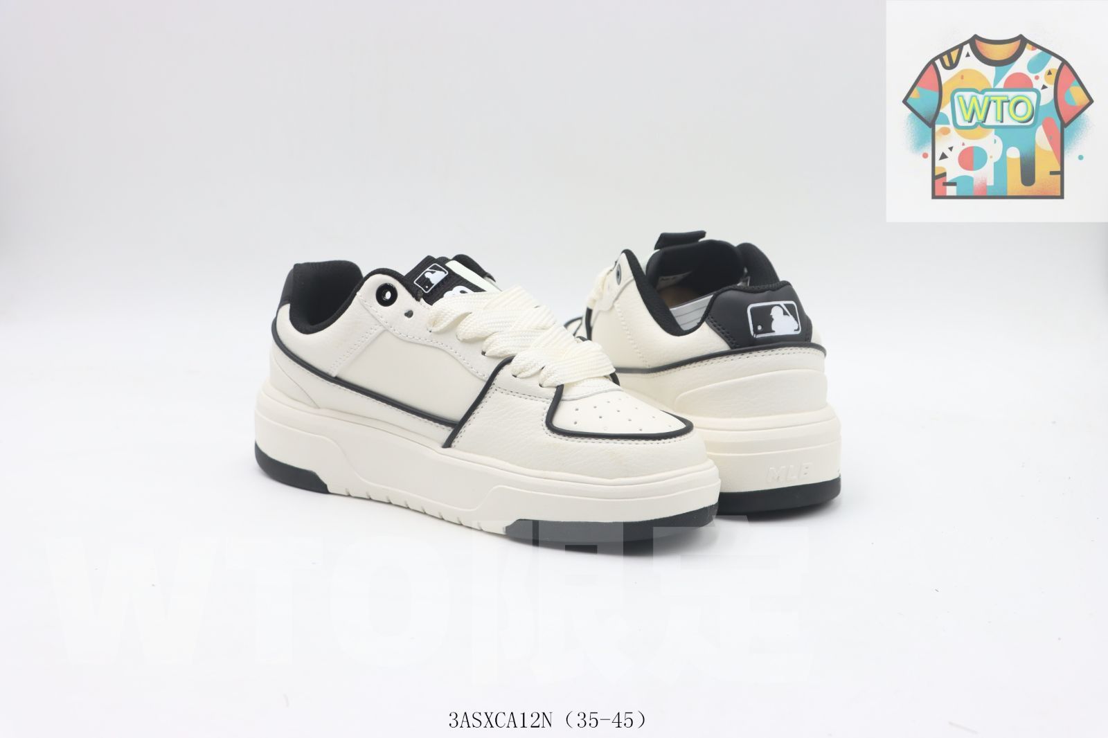  WTO通販 MLB NY のダッドシューズ 白黒 -WTO輸入-XIO 01 スニーカー 靴