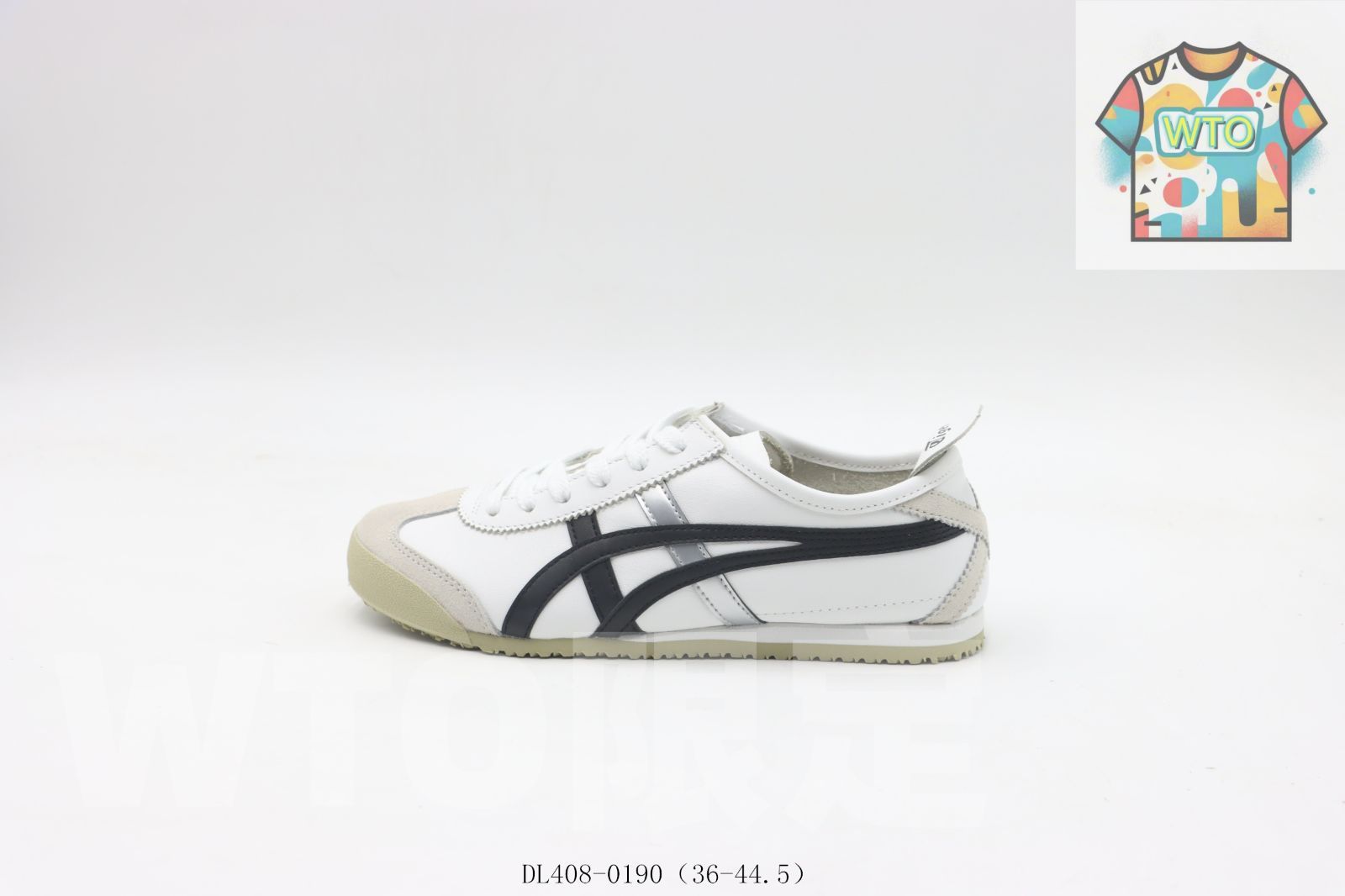 WTO通販 Onitsuka Tiger Slide ホワイトブラックシルバー DL 408-01900-WTO輸入-URY 08