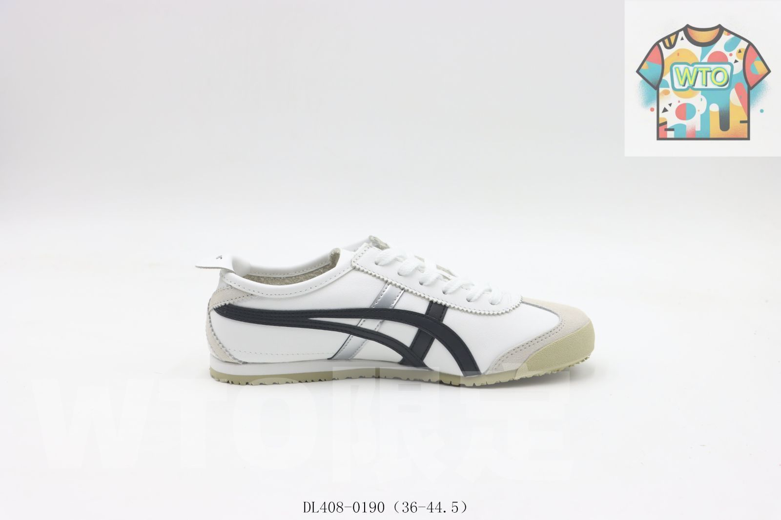 WTO通販 Onitsuka Tiger Slide ホワイトブラックシルバー DL 408-01900-WTO輸入-URY 08