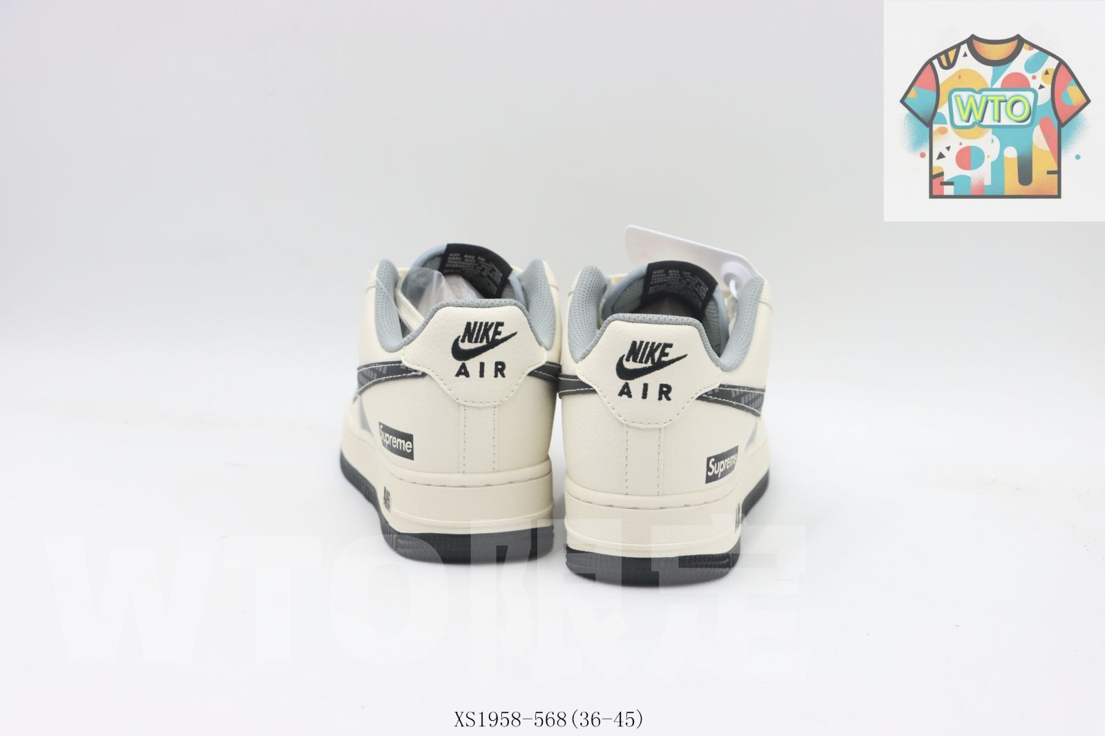  WTO通販 ナイキ Nike スケートシューズ XS 1958-568 ホワイト グレー ブラック-WTO輸入-VCN 95 スニーカー キッズシューズ