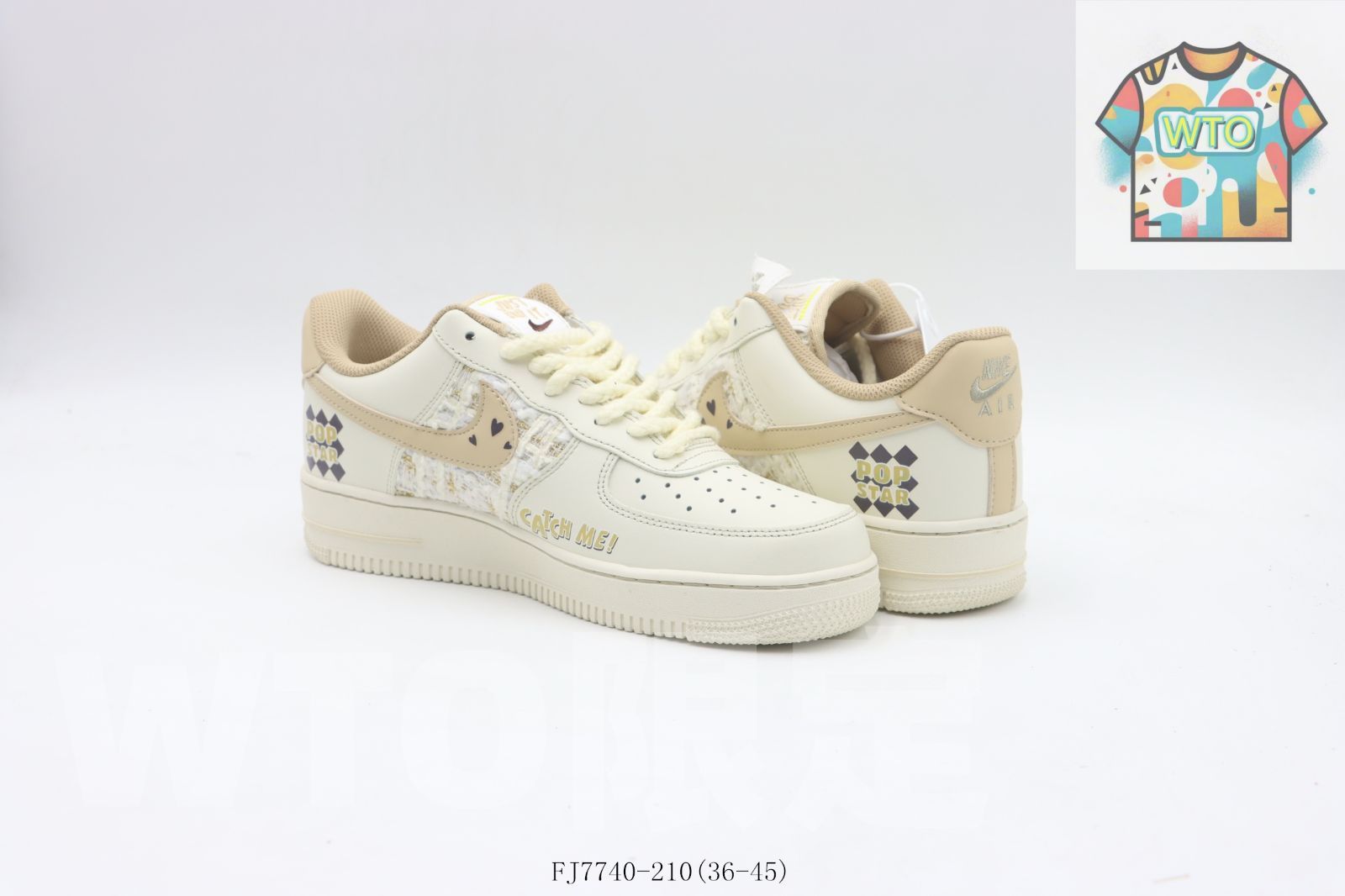 WTO通販 ナイキのスケートシューズ 白と茶色 ブラウン 小香 FJ 7740 2100 WTO輸入 TAU 68 スニーカー キッズシューズ ベビー キッズ