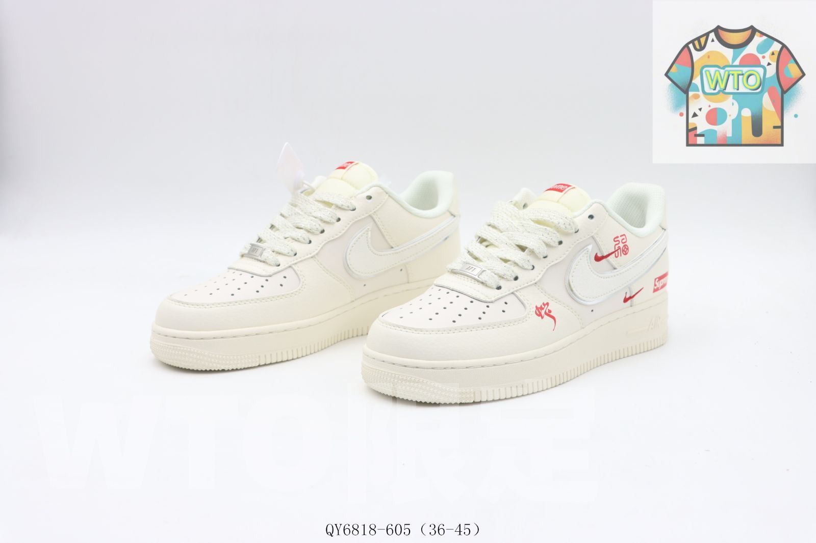  WTO通販 ナイキ Nike のスケートシューズ ホワイトレッド QY 6818-6050-WTO輸入-ILM 02 スニーカー 靴