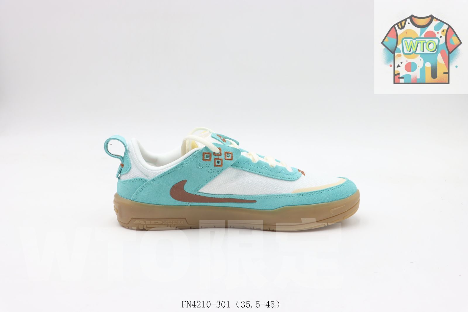 WTO通販 ナイキ Nike のスケートシューズ ホワイトブルーブラウン FN 4210-3010-WTO輸入-USO 38