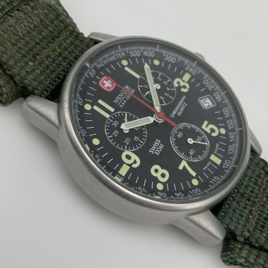 ジャンク】WENGER コマンドクロノグラフ 536.0765 S.A.Kデザイン 青島
