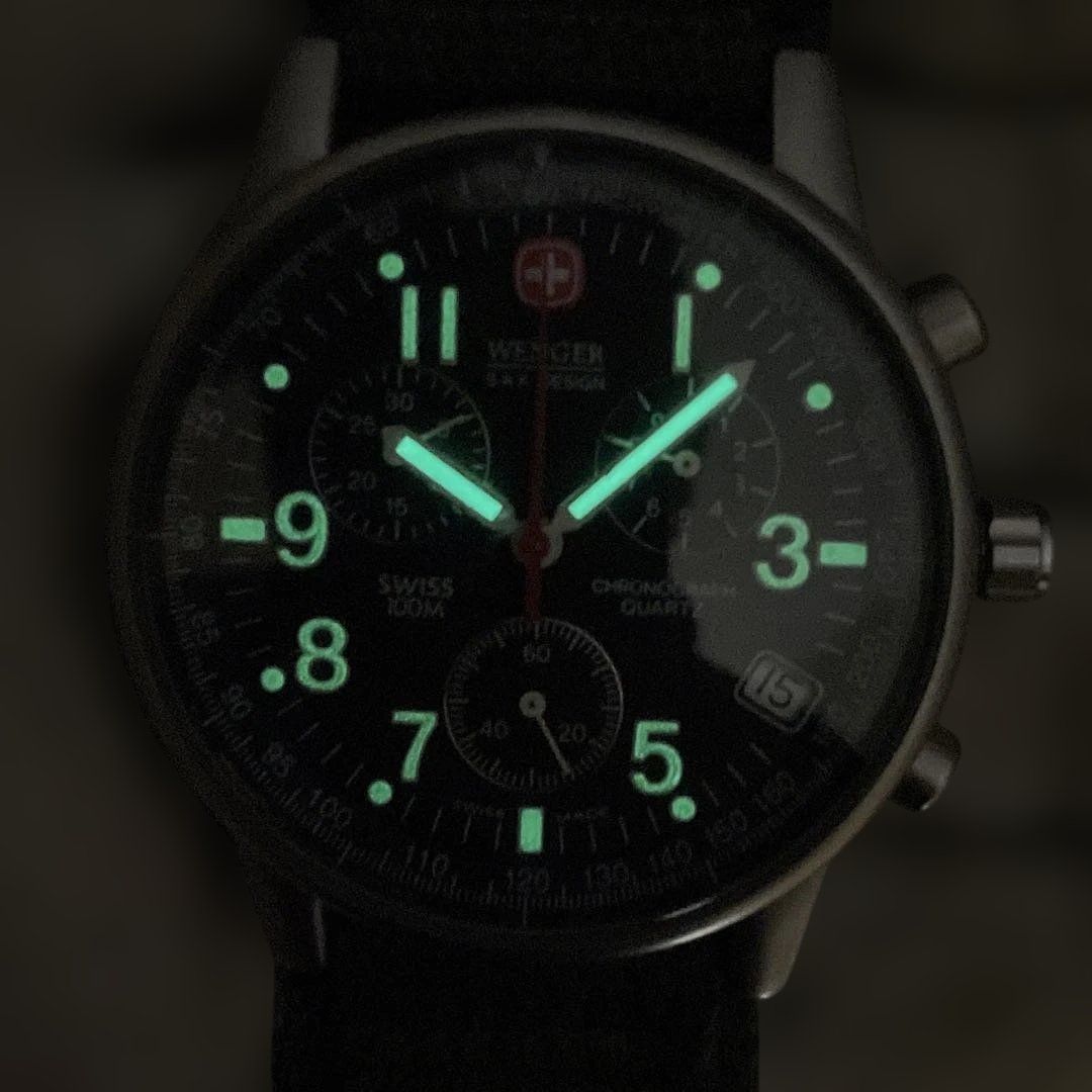 ジャンク】WENGER コマンドクロノグラフ 536.0765 S.A.Kデザイン 青島
