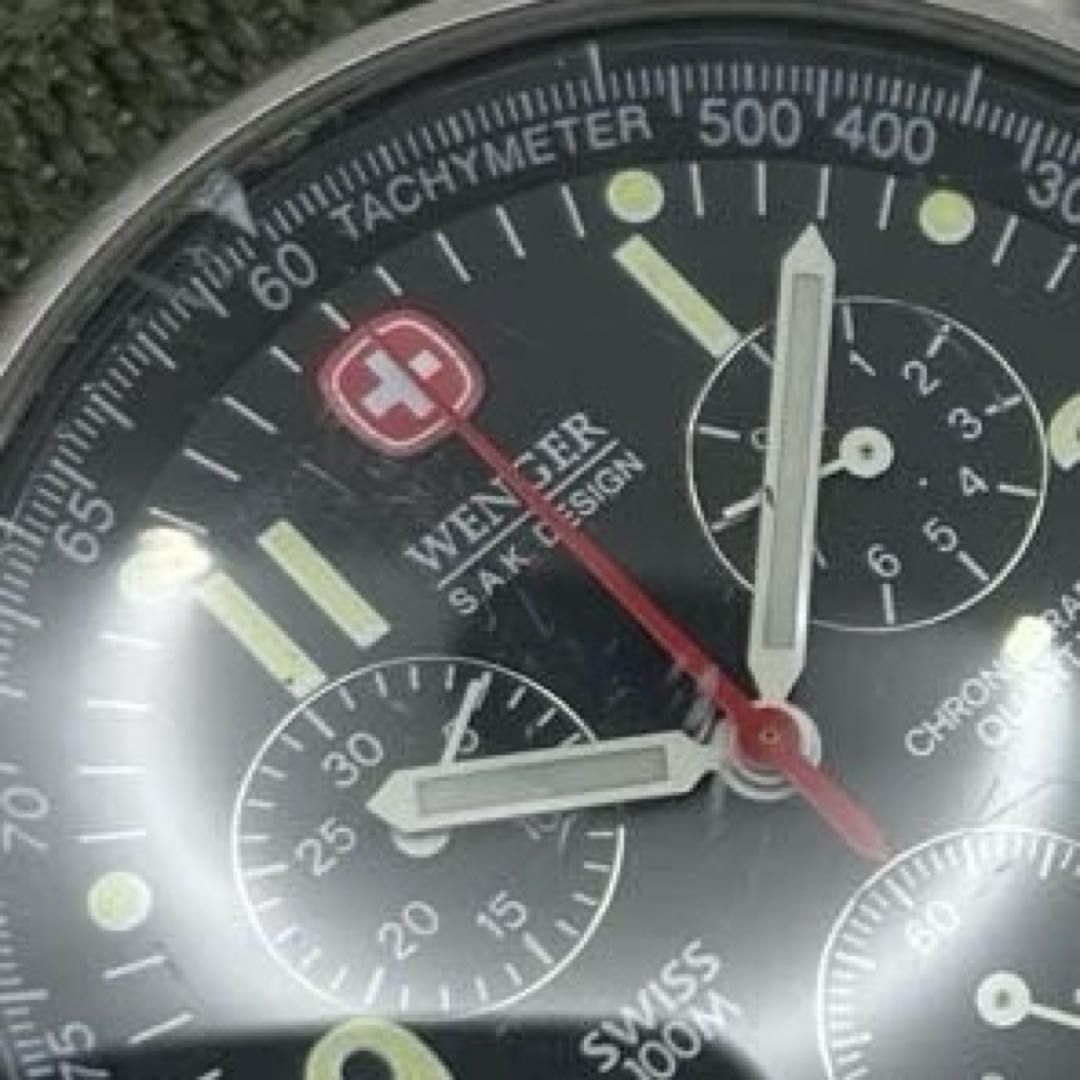 ジャンク】WENGER コマンドクロノグラフ 536.0765 S.A.Kデザイン 青島