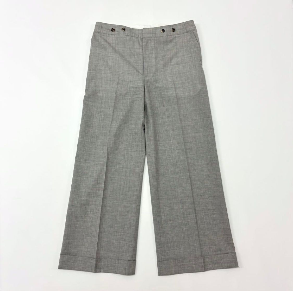 MARGARET HOWELL マーガレットハウエル x FOX BROTHERS フォックスブラザーズ ウール ワイド ストレート パンツ サイズ 3 706