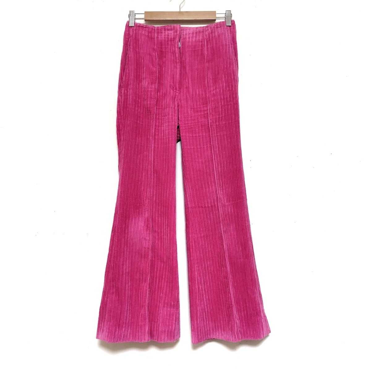 CELINE セリーヌ パンツ サイズ34 S レディース - ピンク フルレングス ベロア