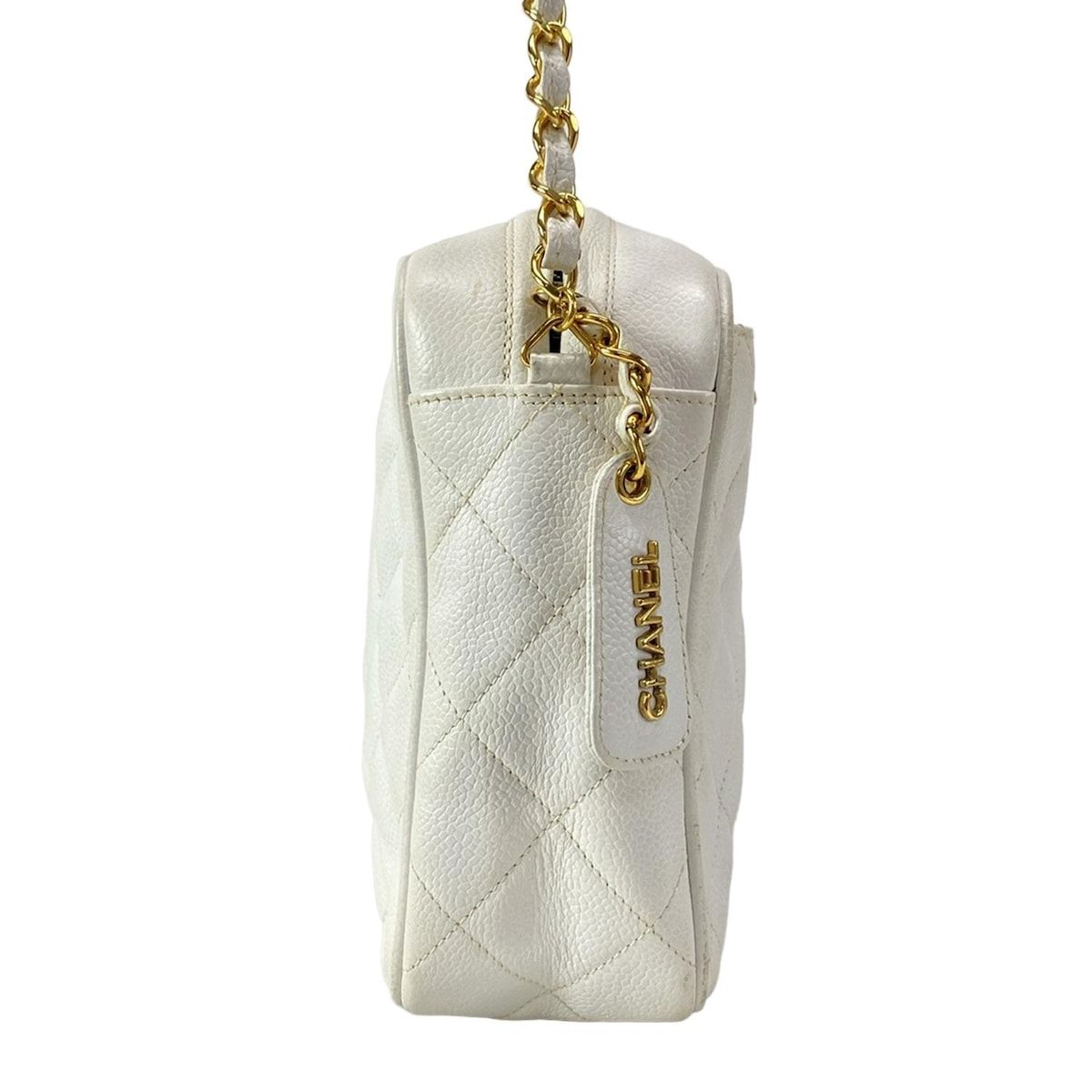 CHANEL(シャネル) ショルダーバッグ マトラッセ 白 チェーンショルダー