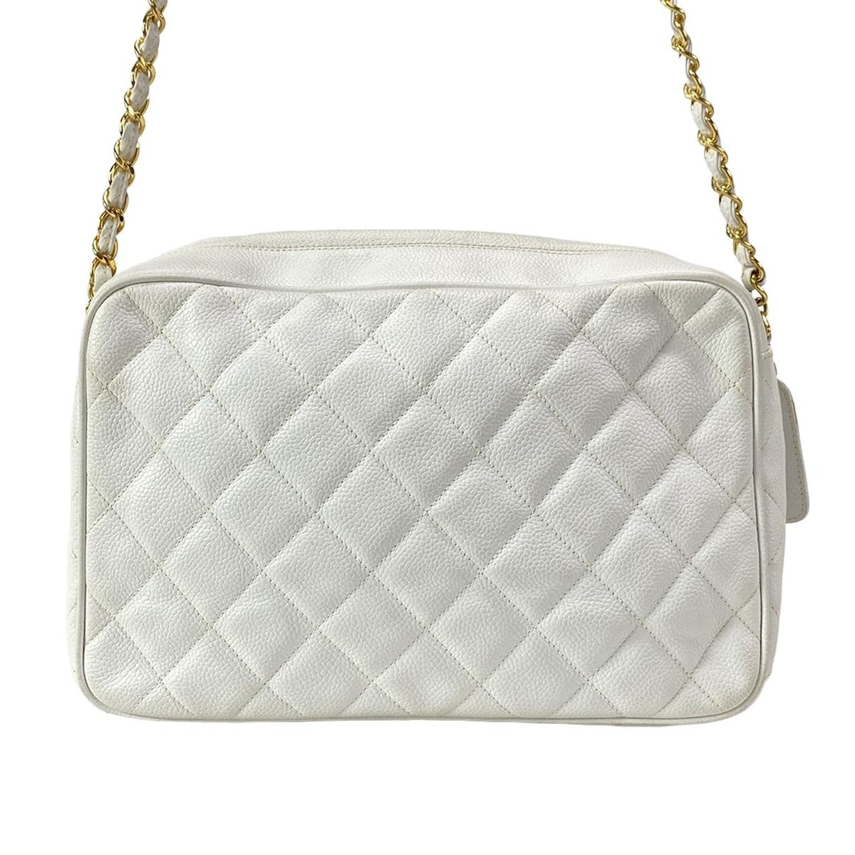 CHANEL(シャネル) ショルダーバッグ マトラッセ 白 チェーンショルダー