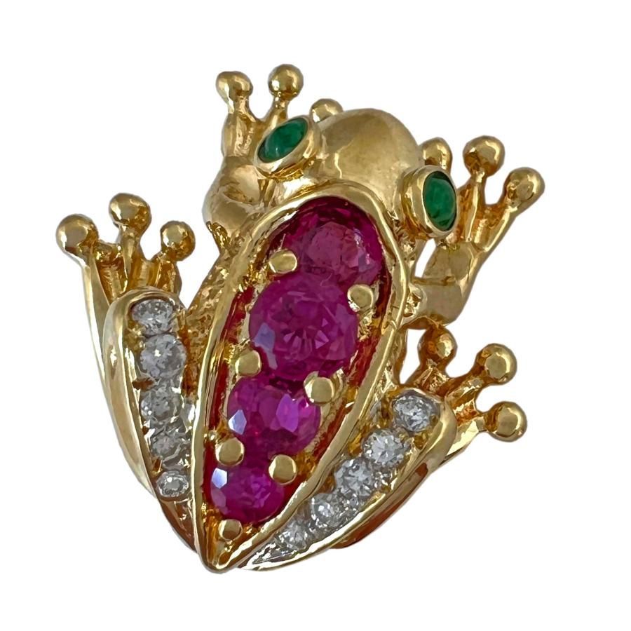 PONTE VECCHIO ポンテヴェキオ ブローチ フロッグ ルビー エメラルド