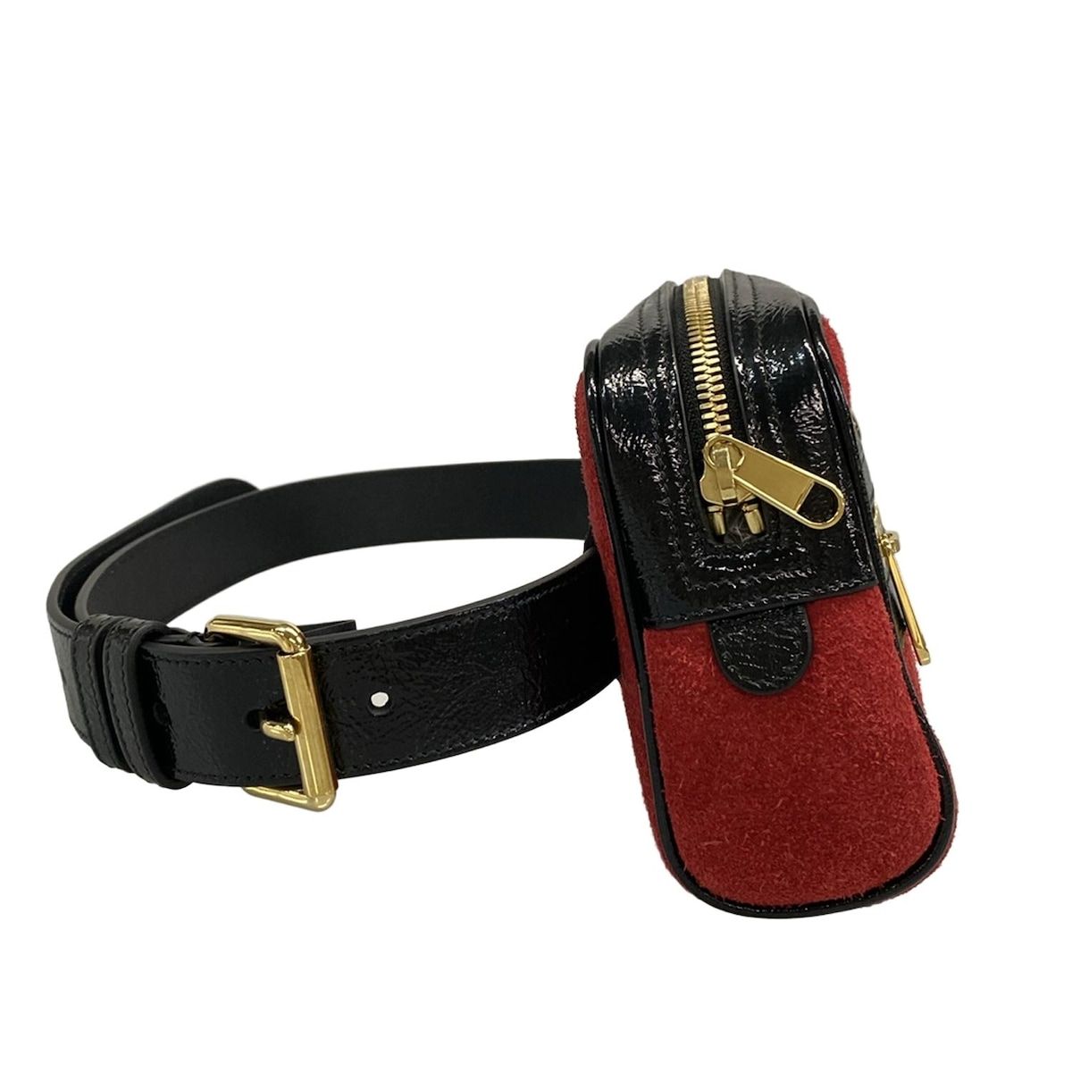 GUCCI グッチ ウエストポーチ - 517076 レッド×黒 レザー