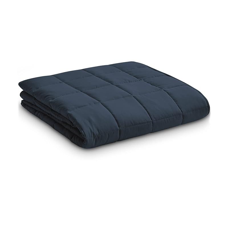 Marine Moon ウェイトブランケット 重い布団 加重ブランケット 竹繊維生地 掛け布団 重い シングル weighted blanket 静電気防止 150×210cm 5kg ネイビー