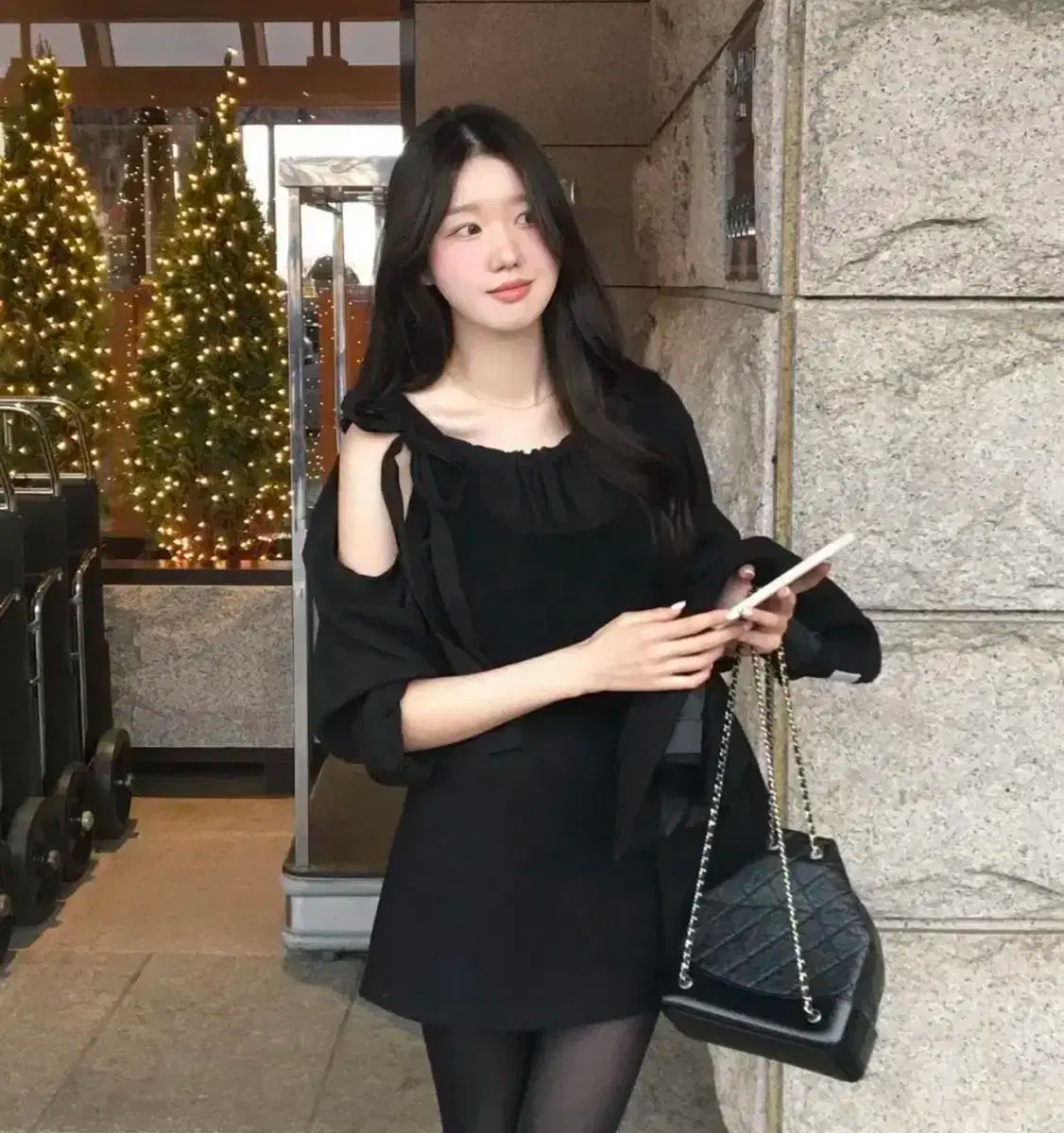 ルブア ウール スカート ブラック アイパープル s