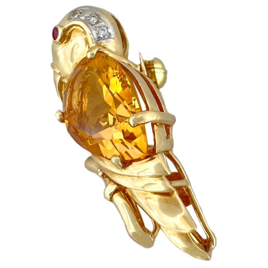 PONTE VECCHIO ポンテヴェキオ ブローチ バード シトリン ルビー