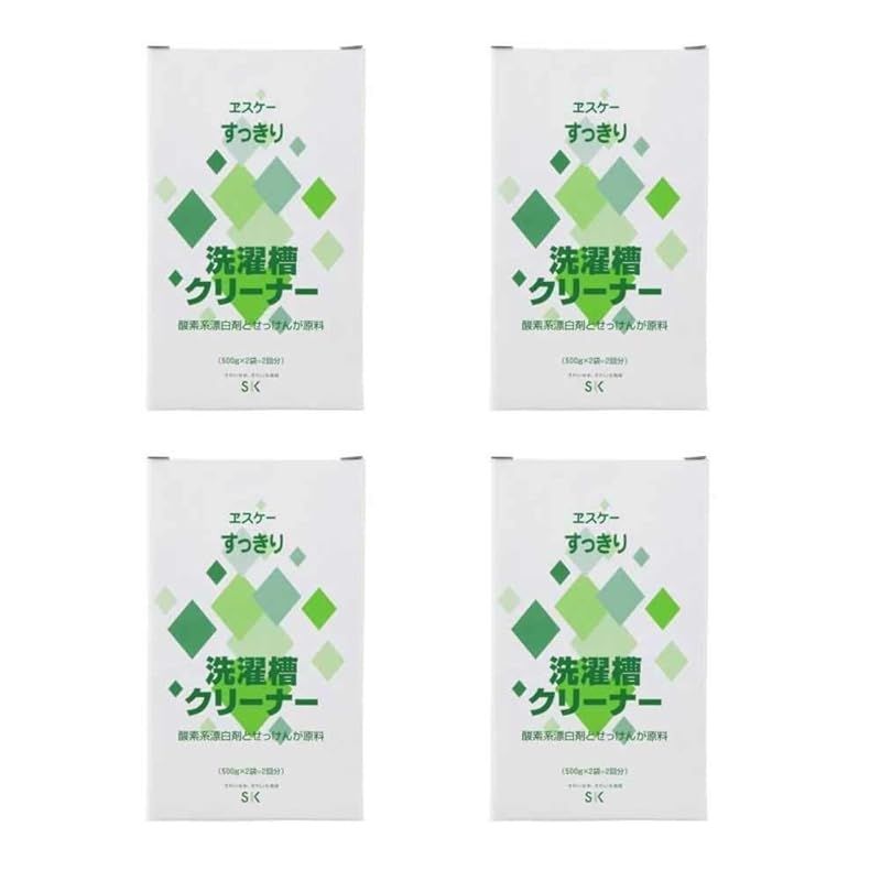 エスケーすっきり 洗濯槽クリーナー 500g×2 ×４箱 黒豆茶のオマケ付 1