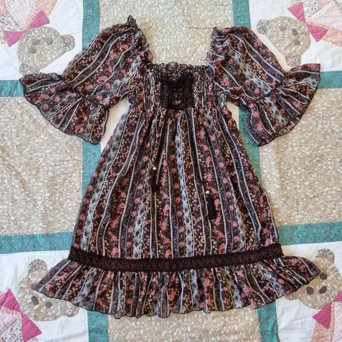 LIZ LISA リズリサ ボヘミアン フローラル オフショルダー ワンピース