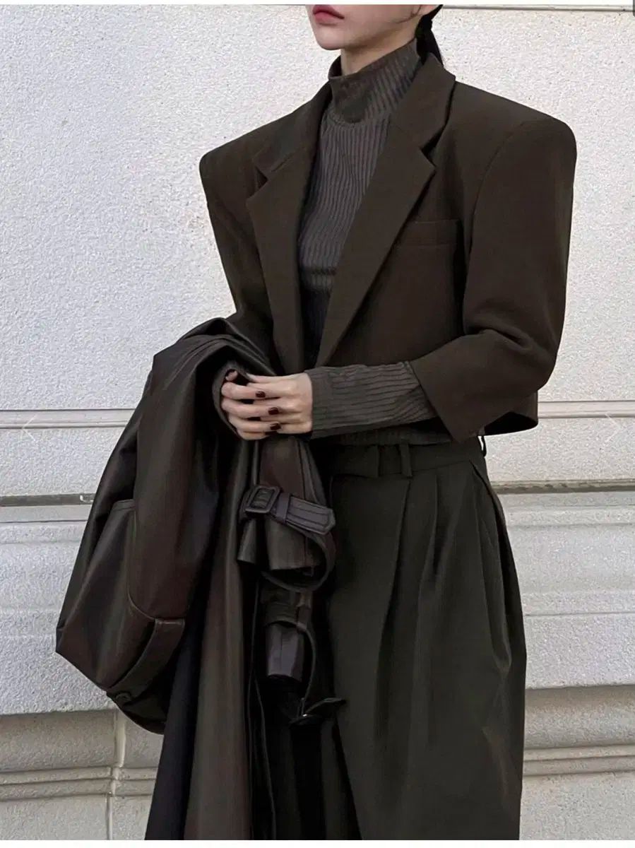 langer Starship Square スタシ ショート ジャケット カーキ ブラウン